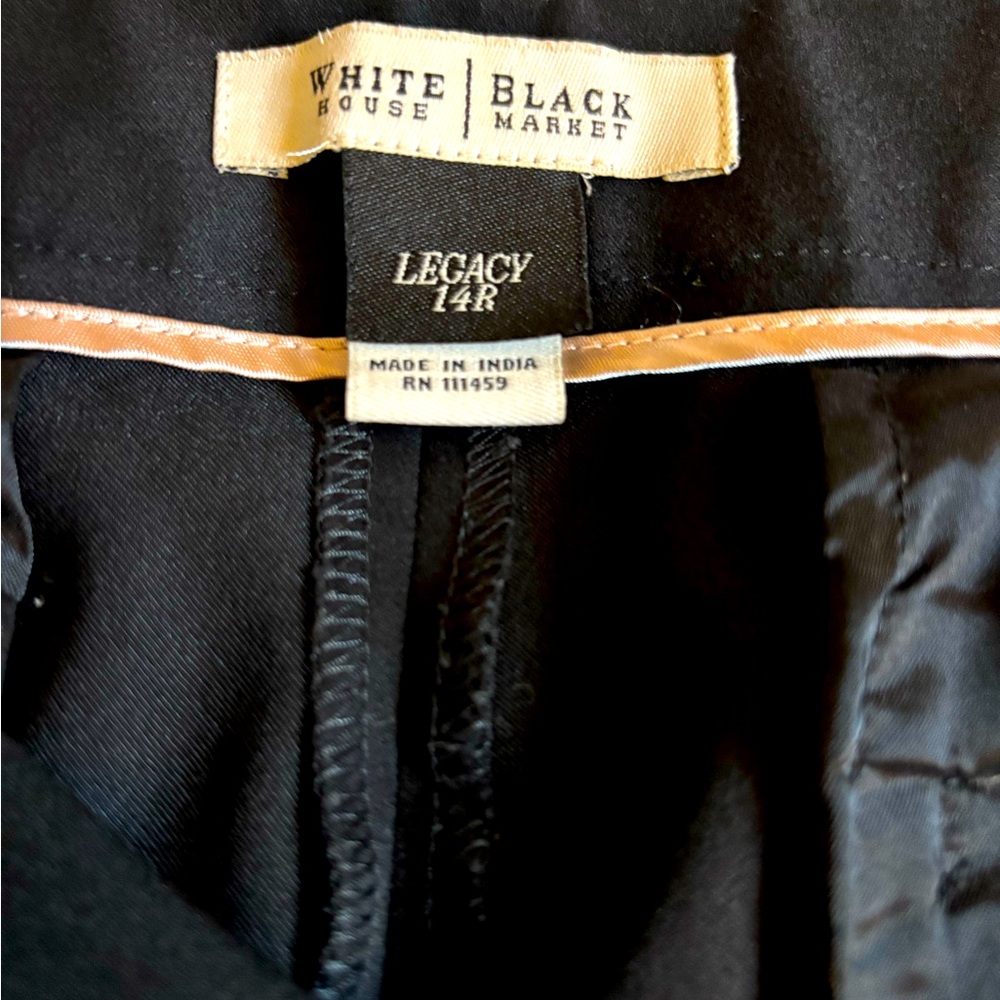 Black House White Market black zip slacks.  Wide leg  size 14R